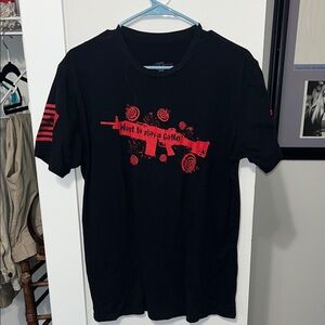 Grunt Style Black Tee with Red Graphic